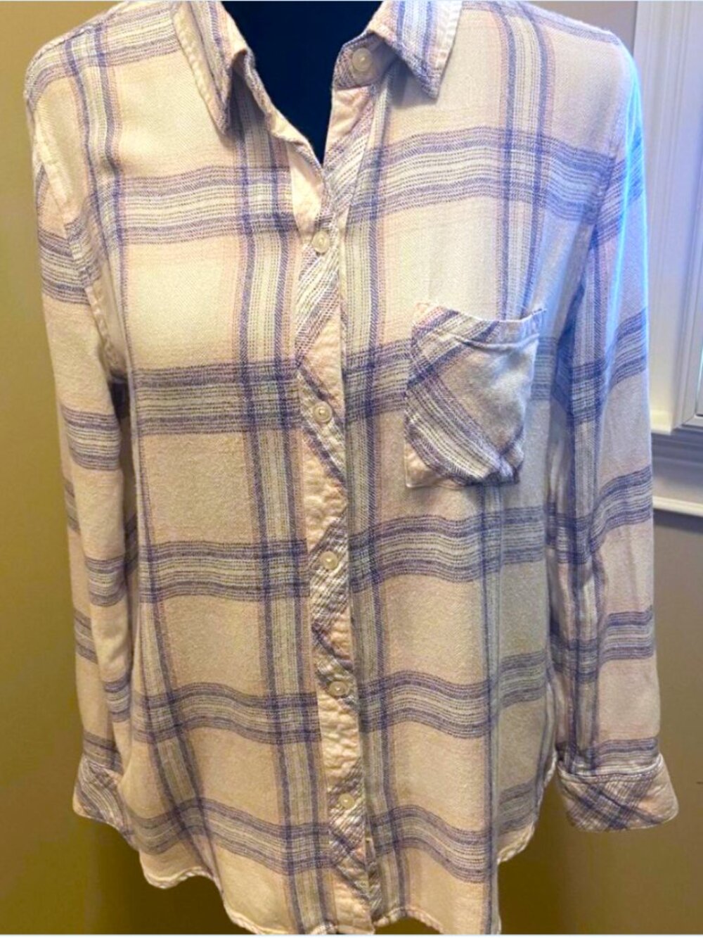 Rails Blue and Pink Checked Button Down